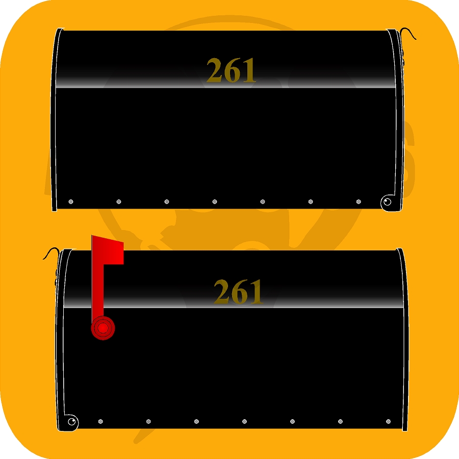LARGE Mailbox- Gold Numbers