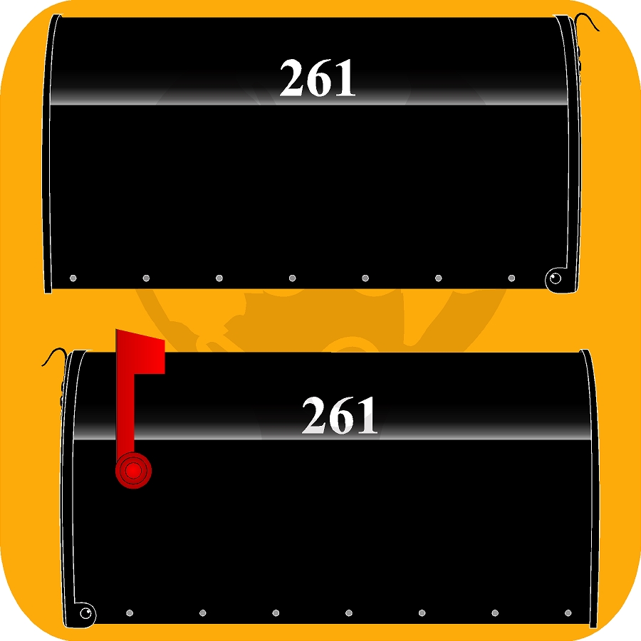 LARGE Mailbox- White Numbers
