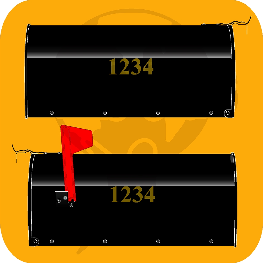 Standard Mailbox- Gold Polyester Numbers