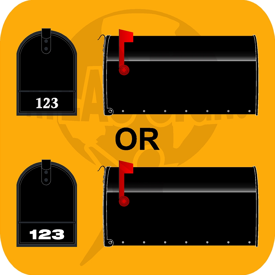 Standard Mailbox- White Numbers