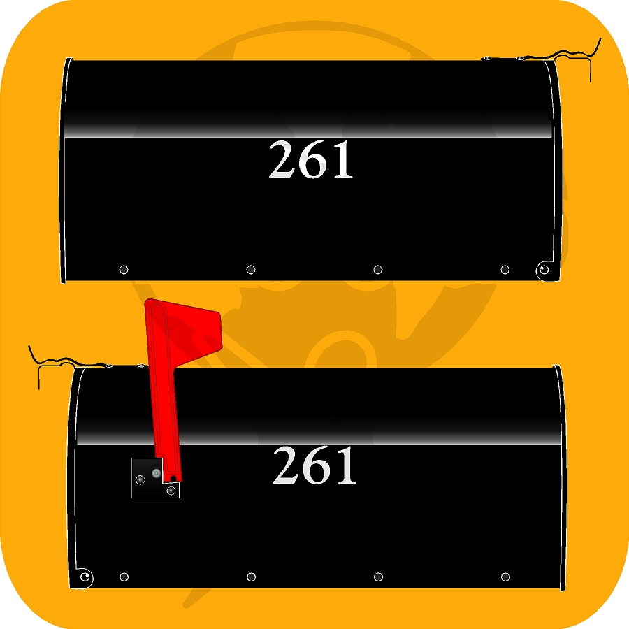 Standard Mailbox- White Numbers (side-centered)