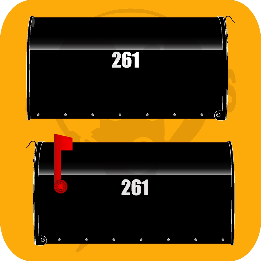 LARGE Mailbox- White Numbers (SC-A)